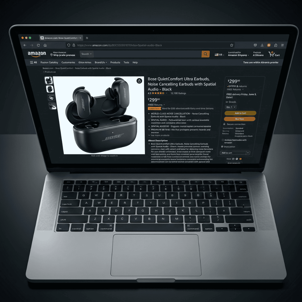 Ejemplo de listing de Amazon optimizado con copywriting estratégico y arquitectura de información para ventas.