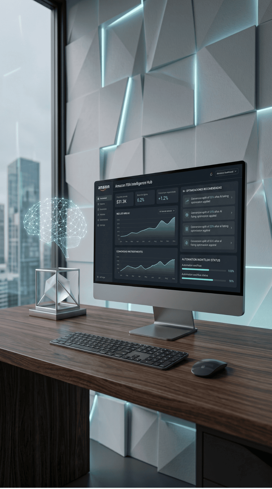 Panel de control avanzado para optimización de Amazon FBA y analítica de datos por René Díaz.